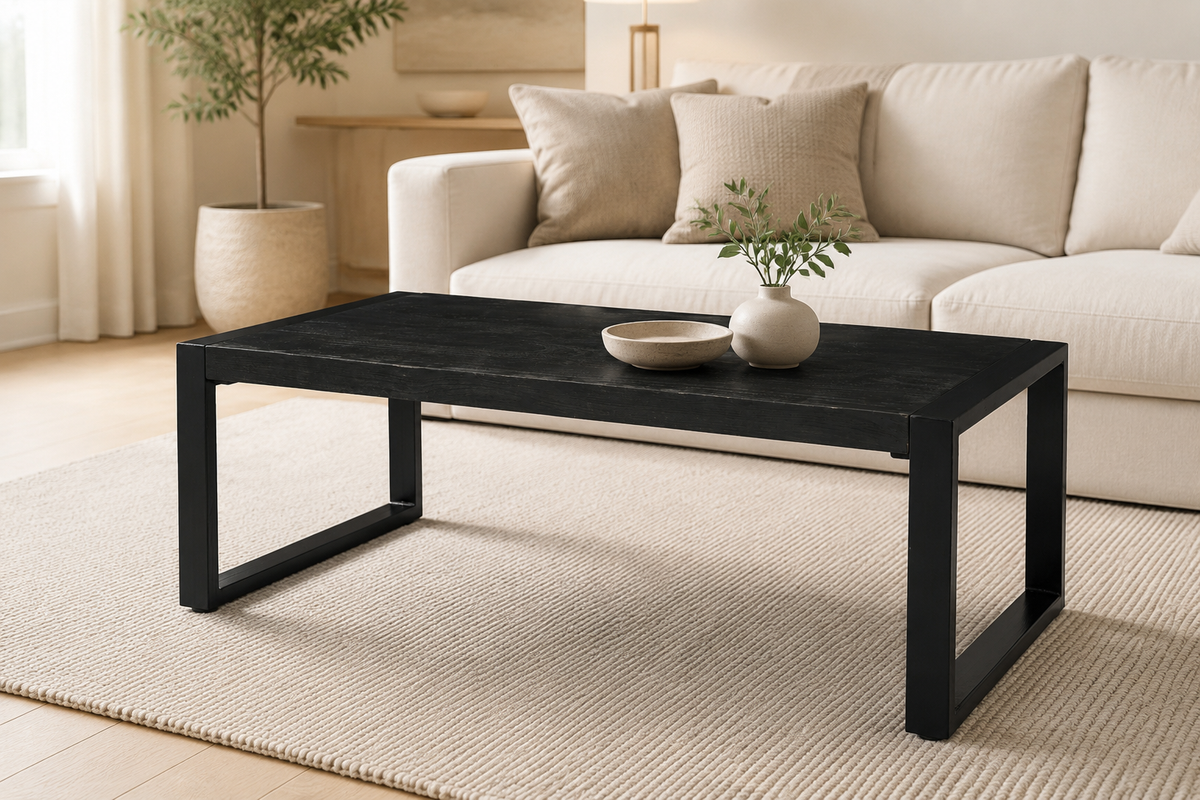 Korara – Table basse 110 × 60 cm noir