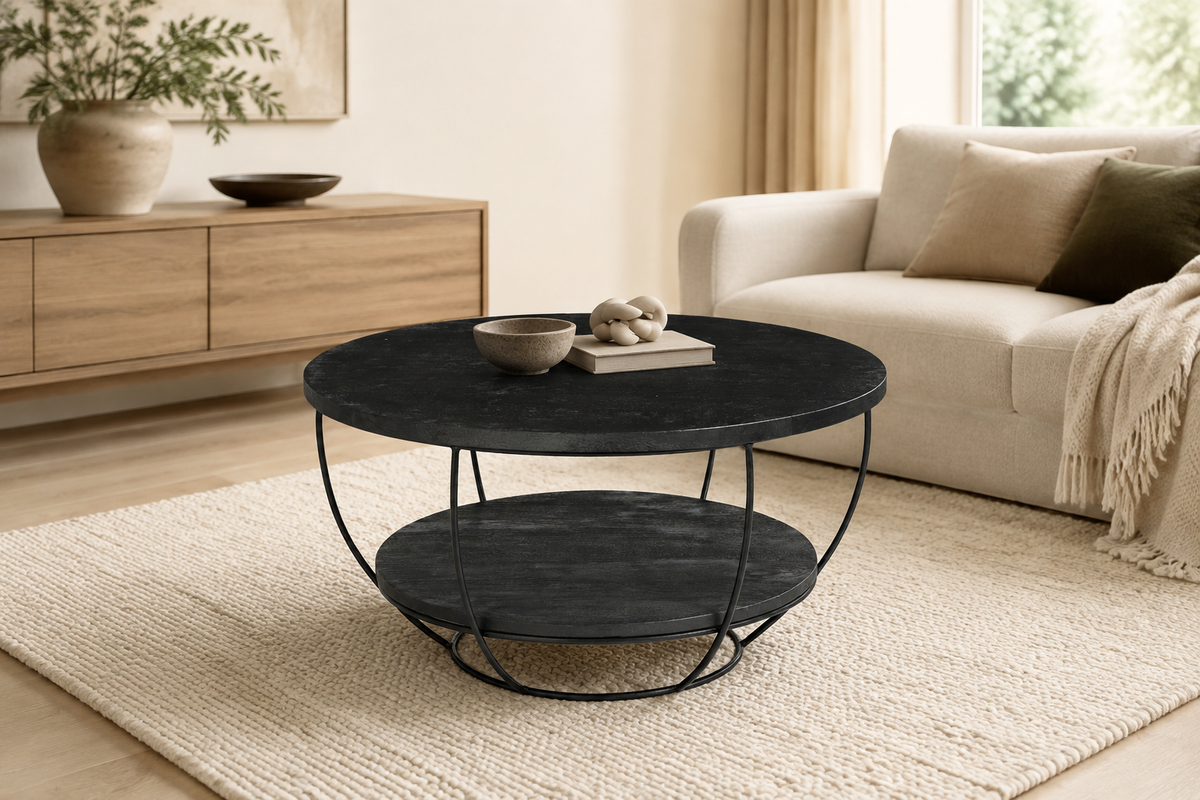 Daliara – Table basse ronde 85 cm noir
