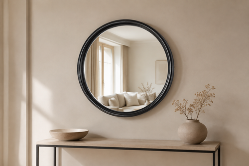 Ceralia – Miroir 80 × 80 cm noir
