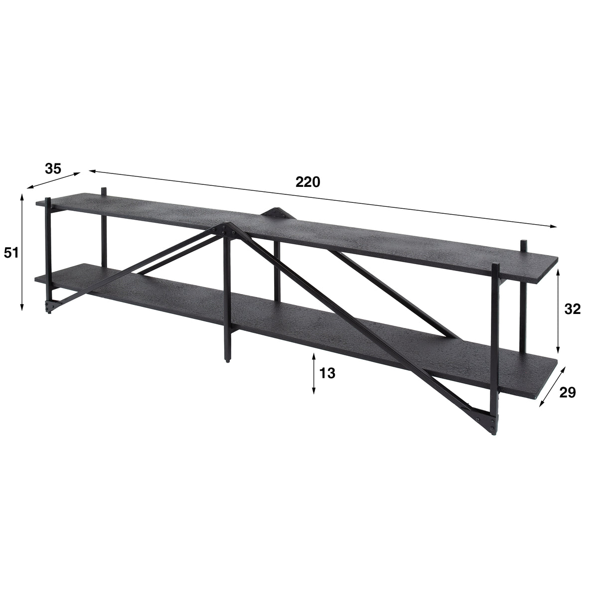 SESTO - Meuble TV 220 cm