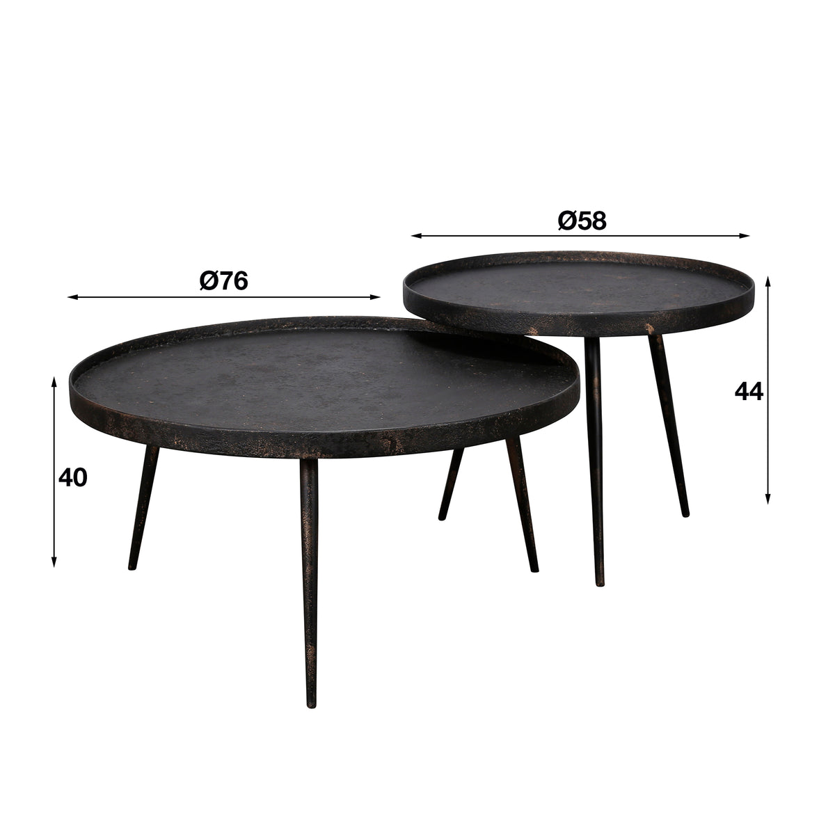 TRENTO - Table basse 58 cm • lot de 2