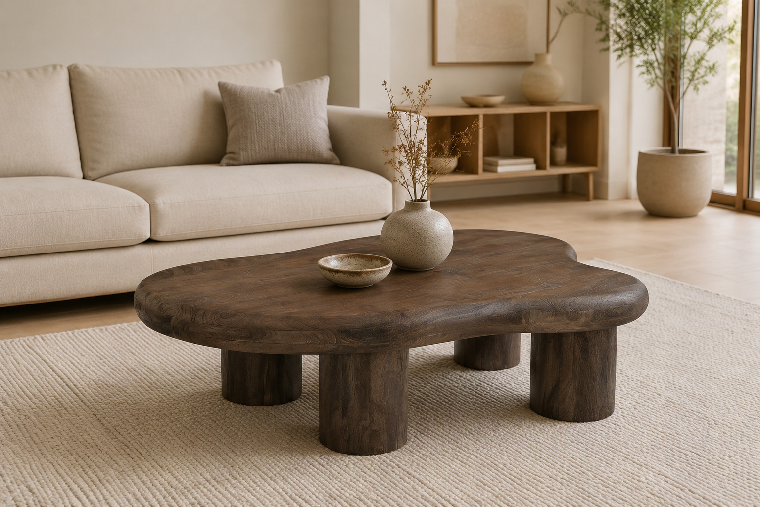 Aurivyn – Table basse 120 × 88 cm brun foncé