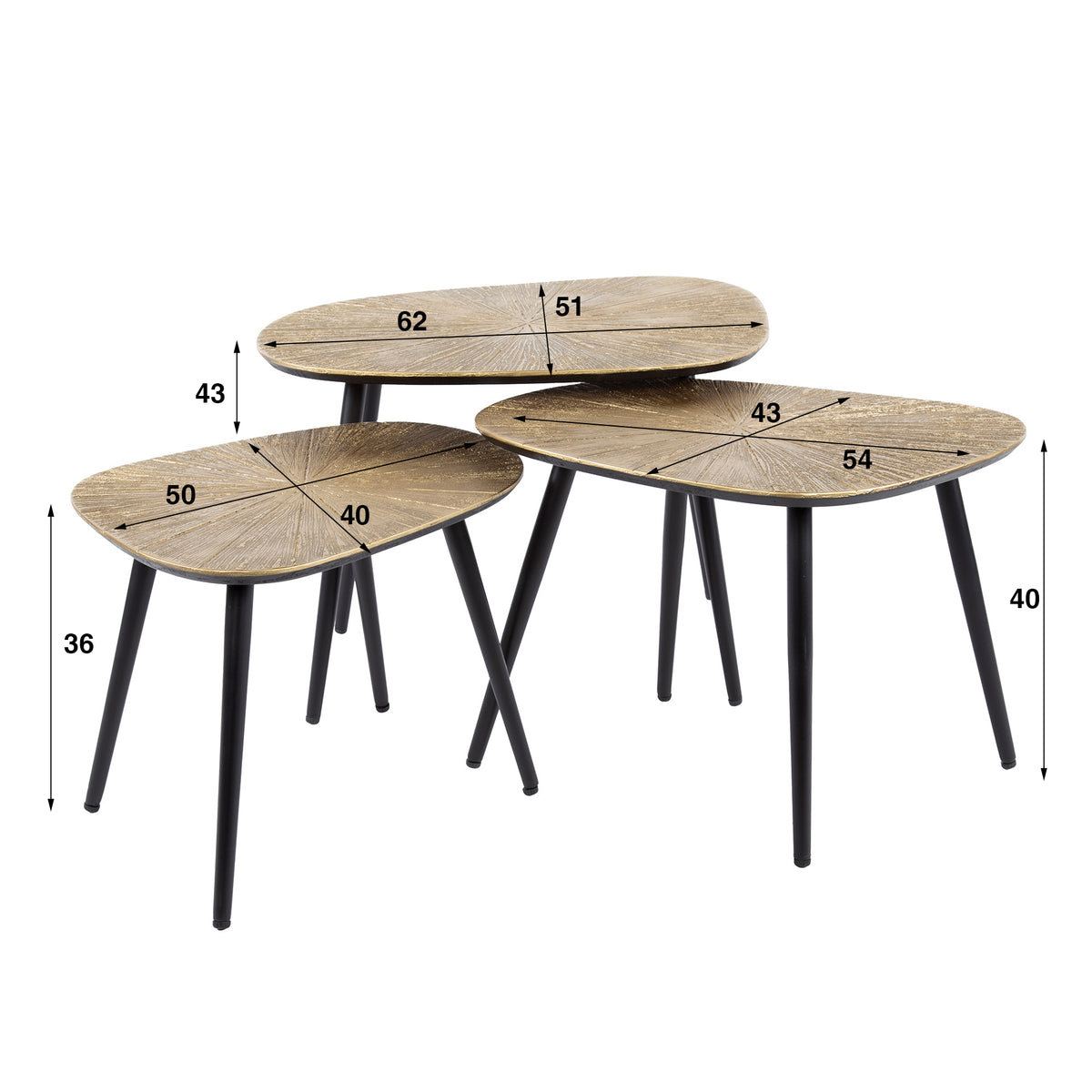 NERANO - Table basse • lot de 3