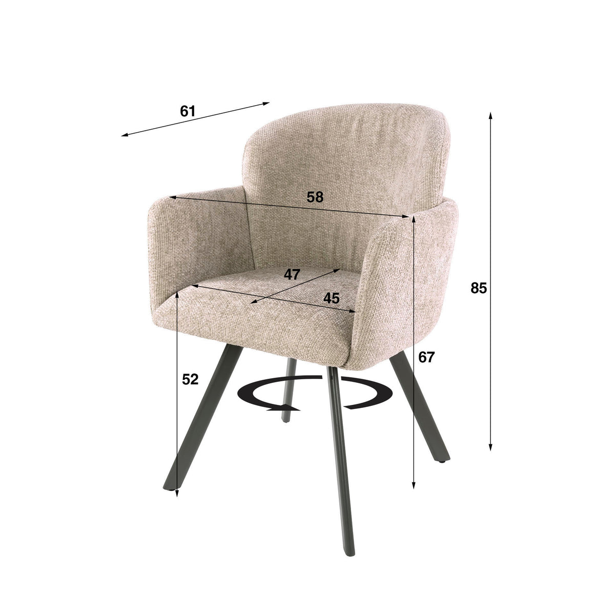 LATINA - Chaise de salle à manger