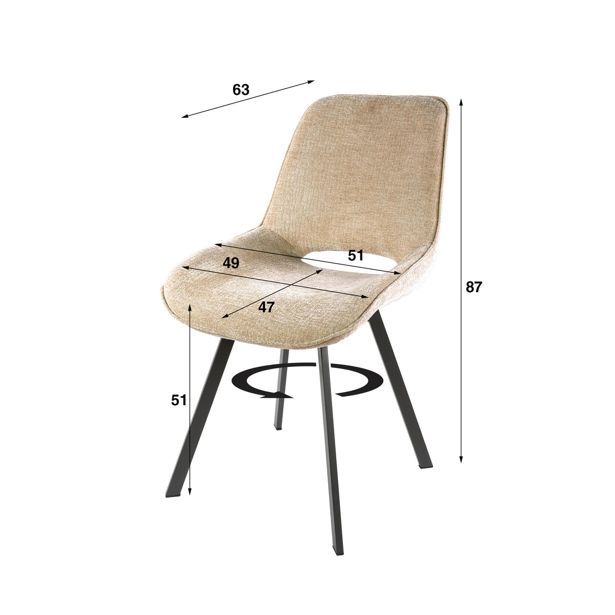 ALASSIO - Chaise de salle à manger