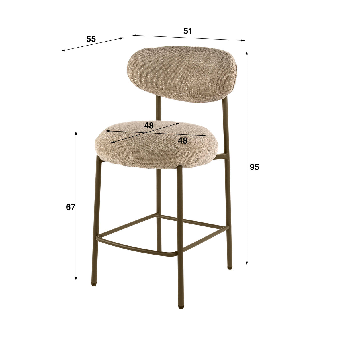 CREMONA - Tabouret de bar