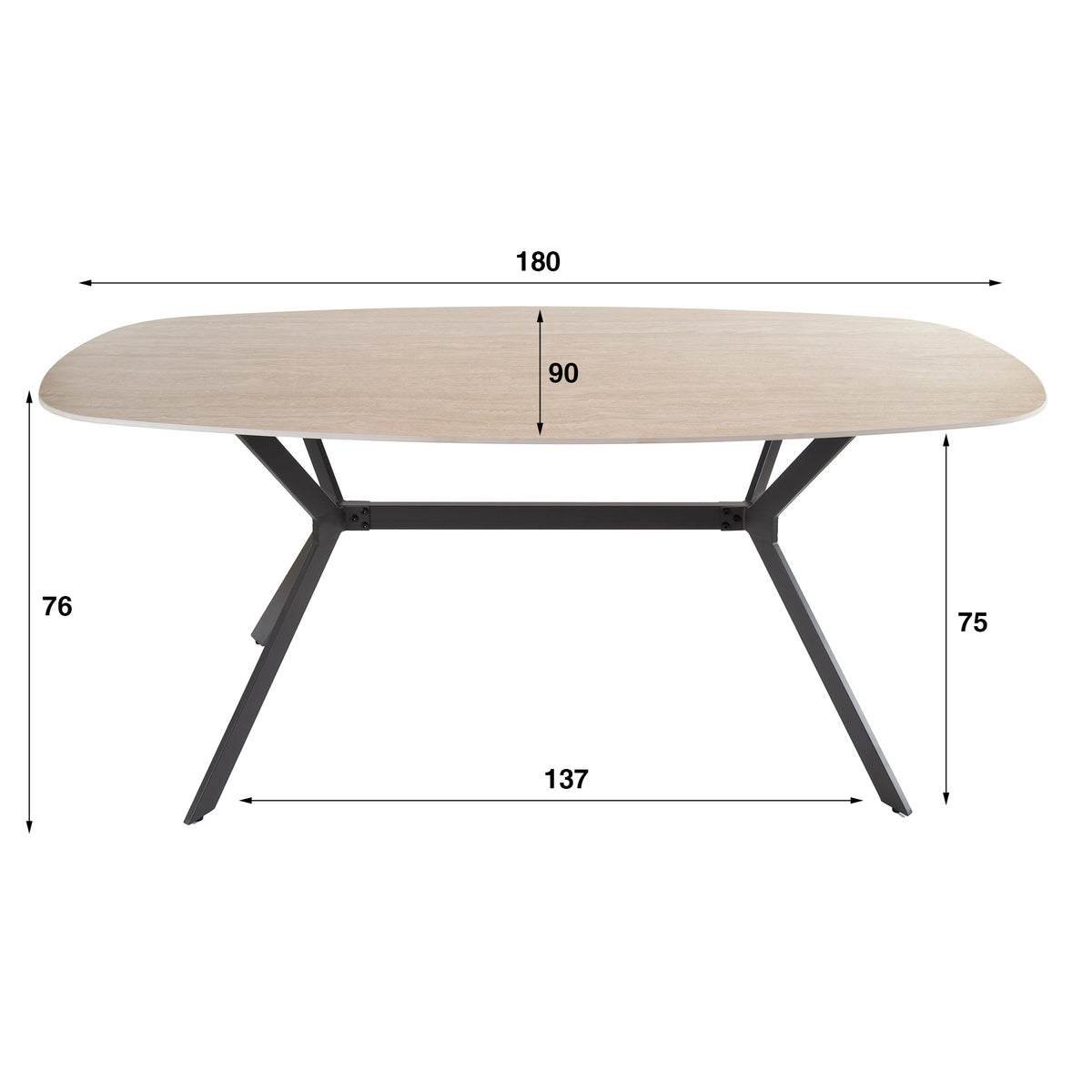 ARELELLO - Table à manger 180 cm