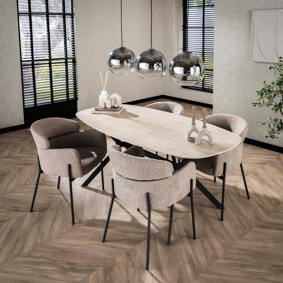 ARELELLO - Table à manger 180 cm