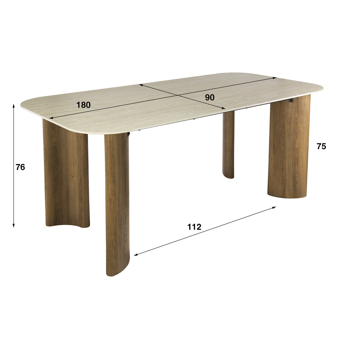 ARIOANO - Table à manger 180 cm