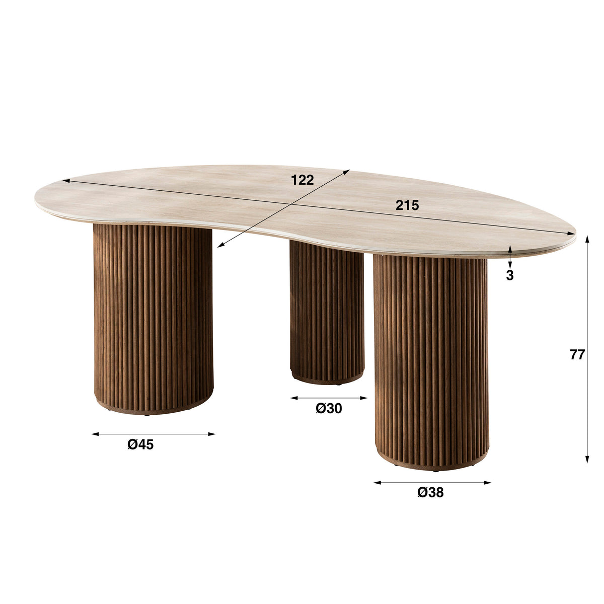 ARIAANO - Table à manger 215 cm