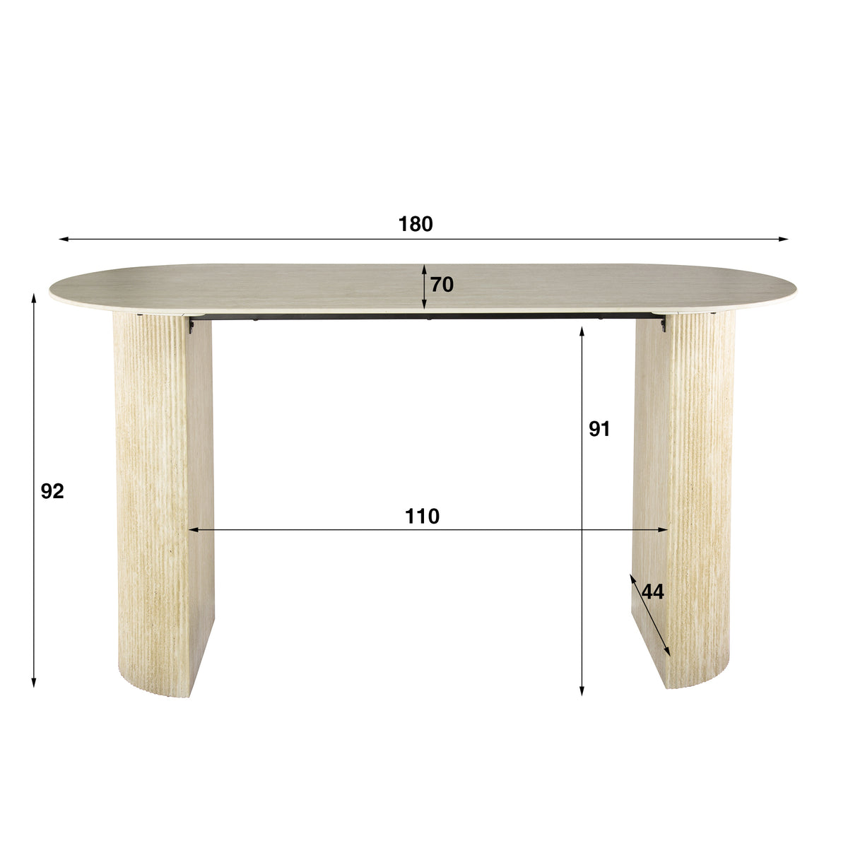 ARENENA - Table de bar 180 cm