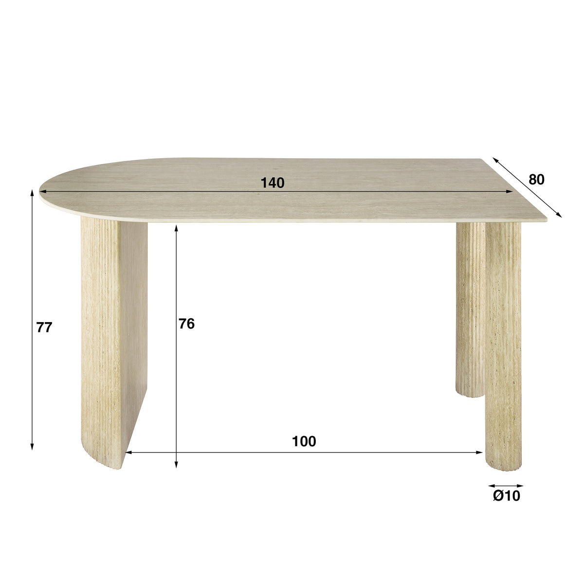 ARIAIA - Table à manger 140 cm