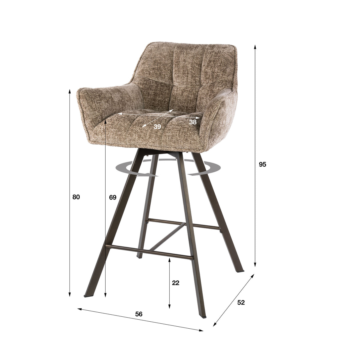 ORTISEI - Tabouret de bar • lot de 2