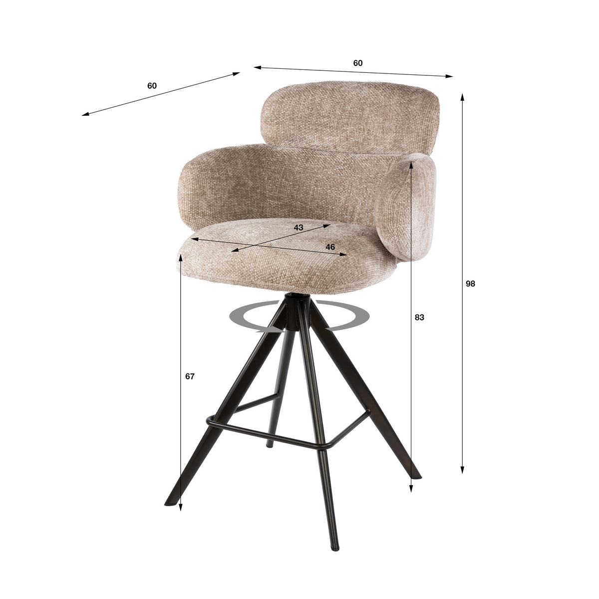 SPELLO - Tabouret de bar • lot de 2