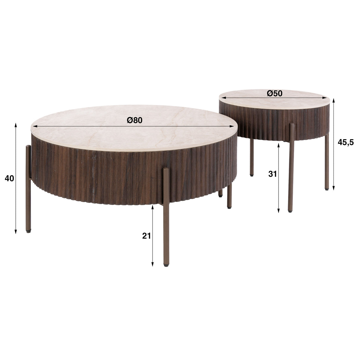 ARANELLO - Table basse • lot de 2