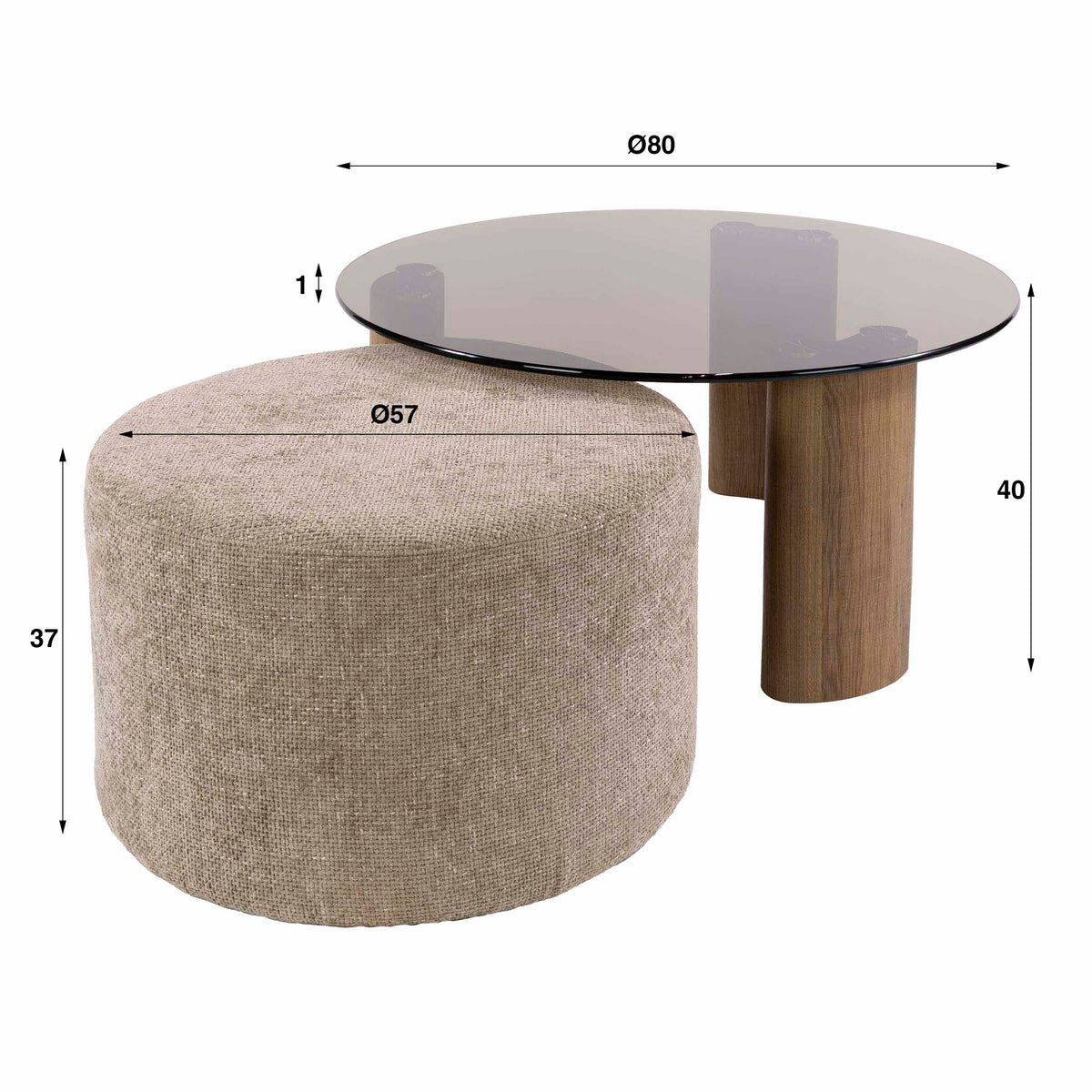 ARIAROSA - Table basse • lot de 2
