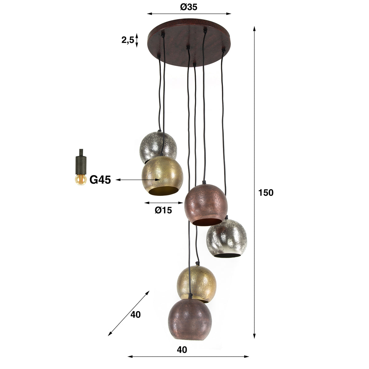 VILLASERA - Suspension 150 cm