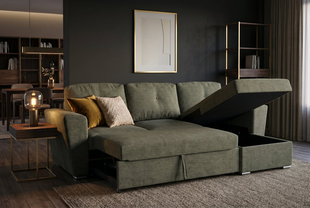 Livana – Vert tissu texturé – vue 4