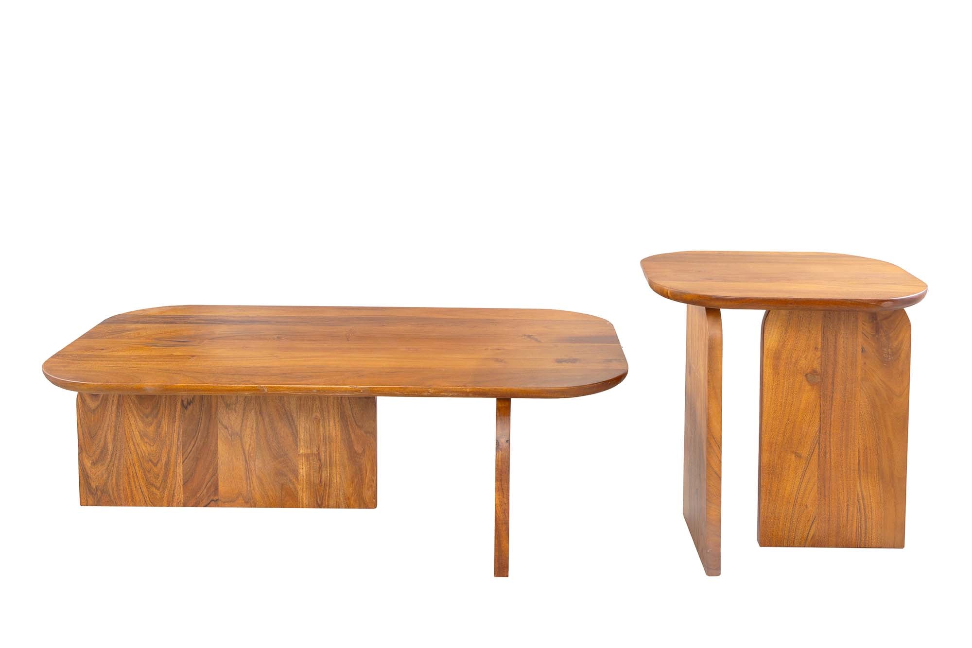 Tables basses Marlow – Set de 2 – Brown – 100 × 33 × 55 cm + 45 × 50 × 40 cm