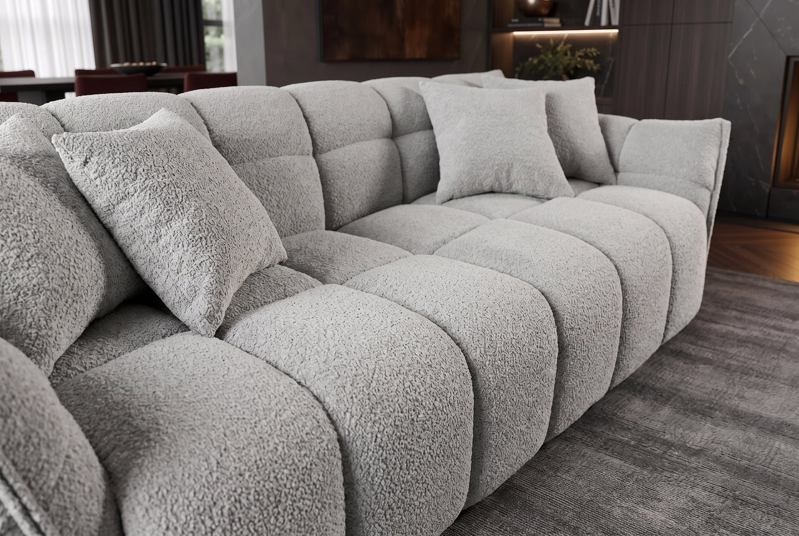 Canapé CLOUD 260 cm – Gris bouclé