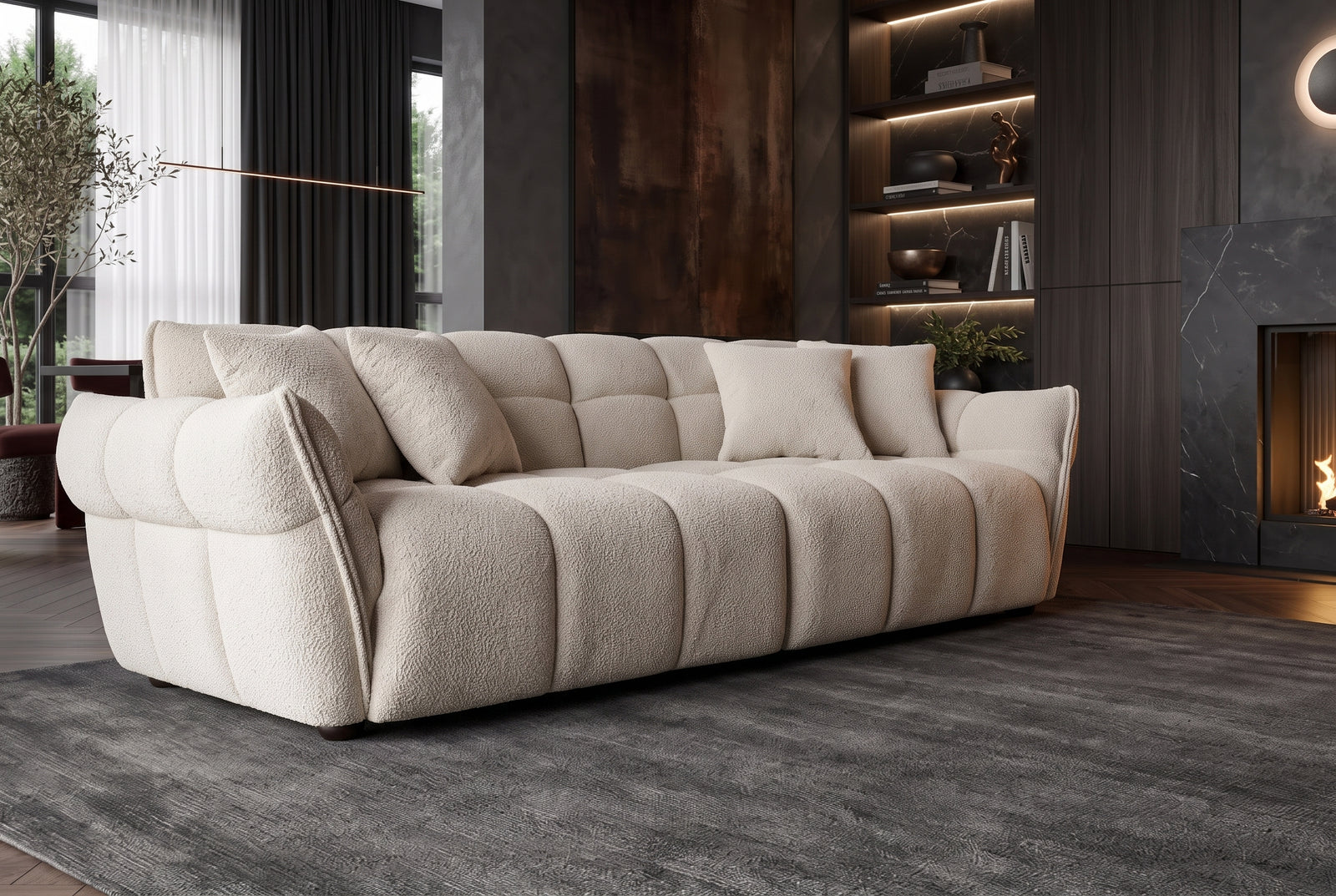 Canapé CLOUD 260 cm – Champagne greige bouclé