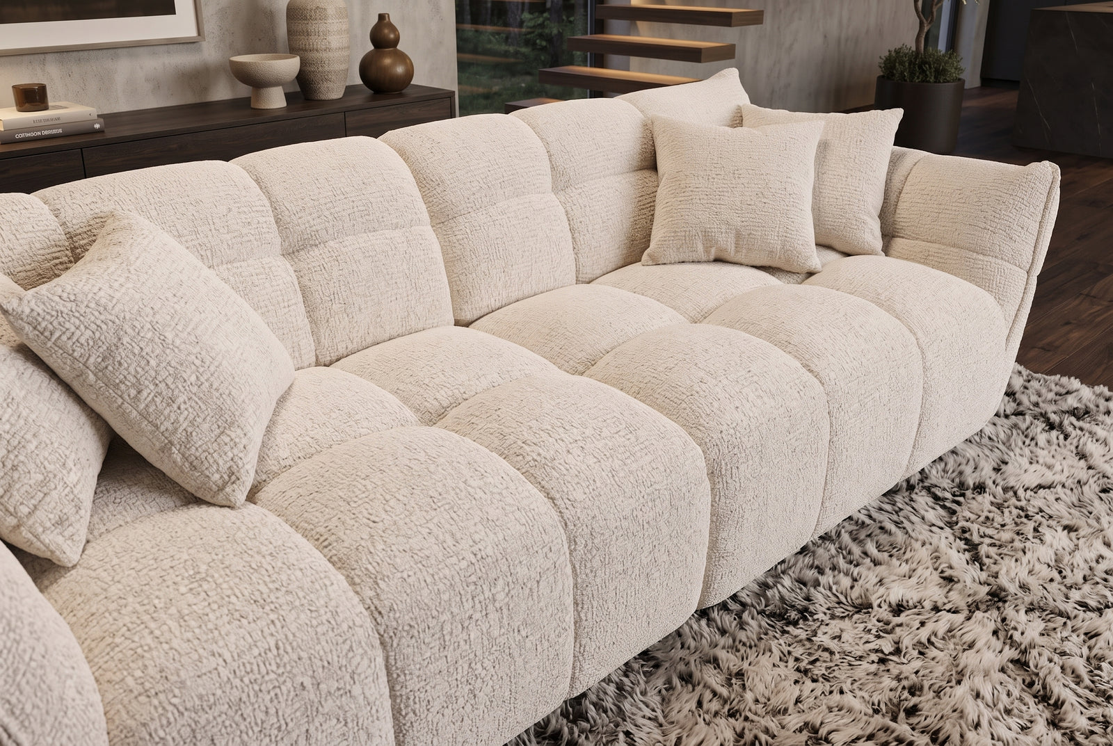 Canapé CLOUD 260 cm – Beige bouclé
