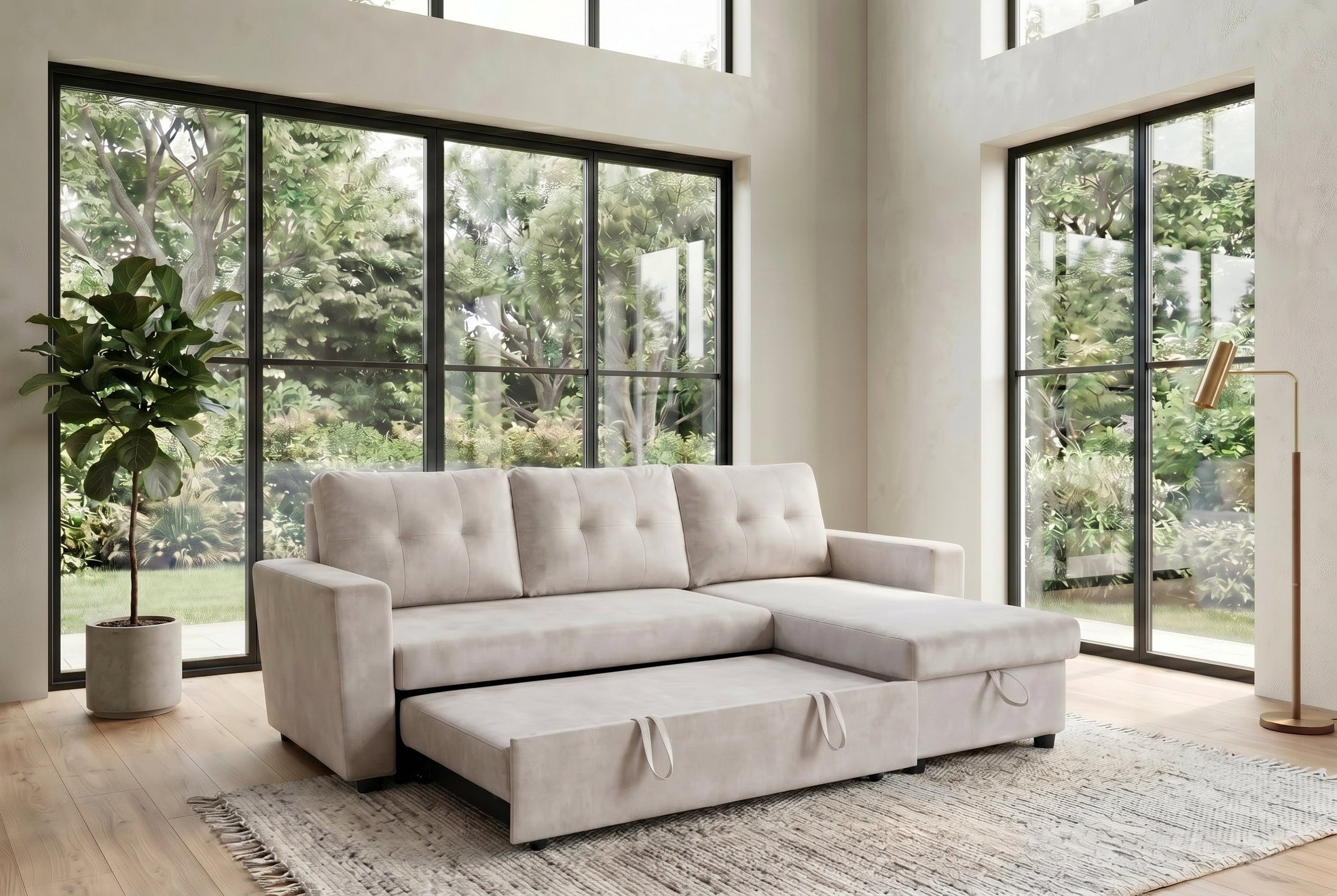 Velora – Champagne beige velours – vue 3