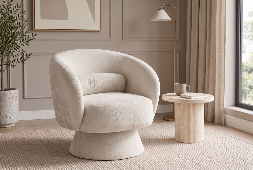 Lunara – Beige chenille – vue 2