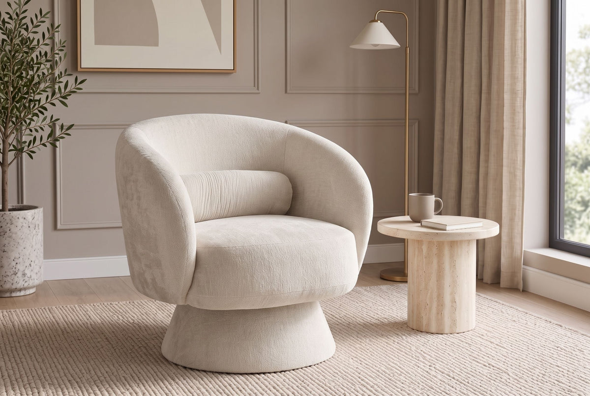Lunara – Beige chenille – vue 2