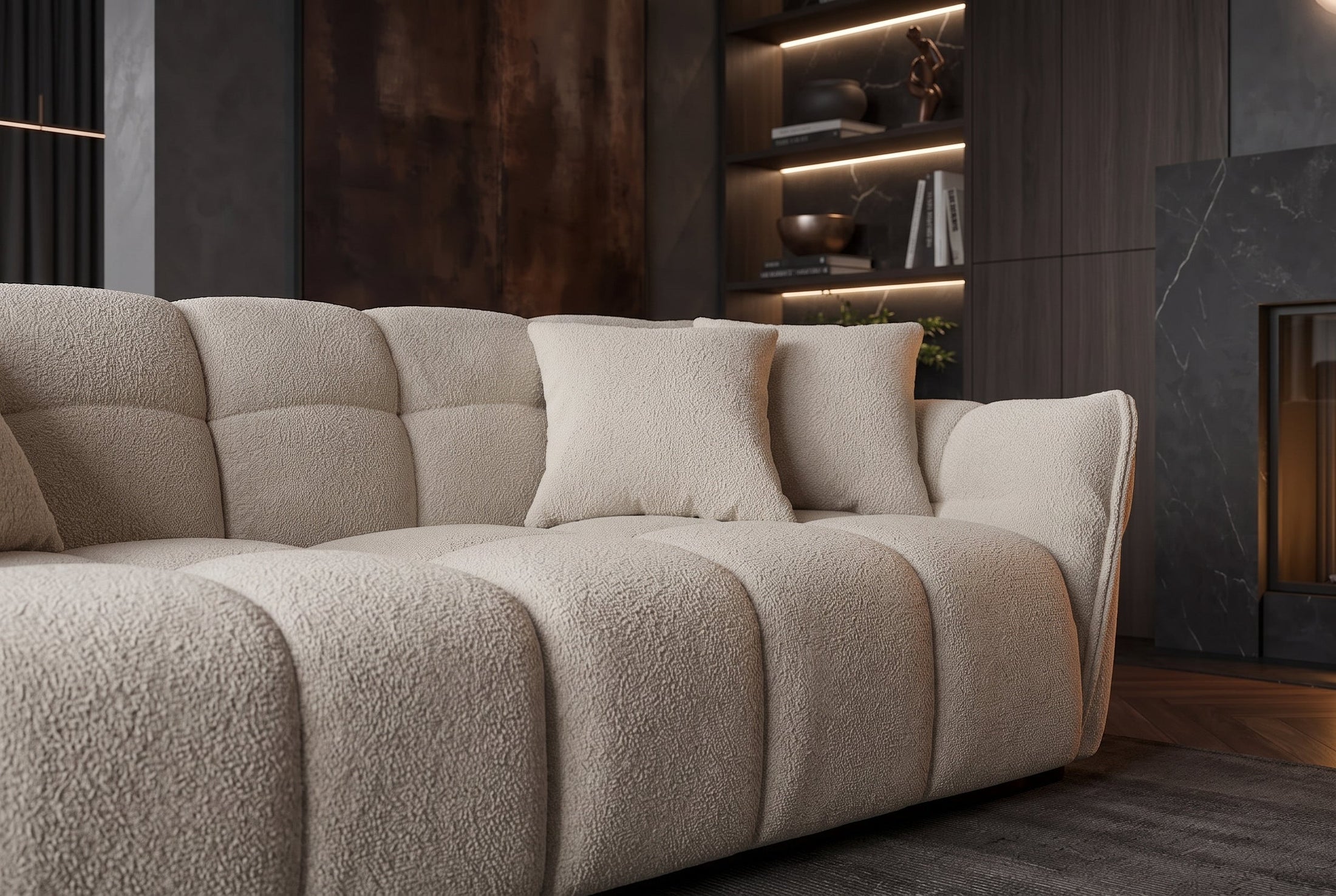 Orlena – Champagne greige bouclé – vue 8