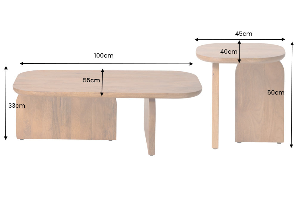 Tables basses Marlow – Set de 2 – Brown