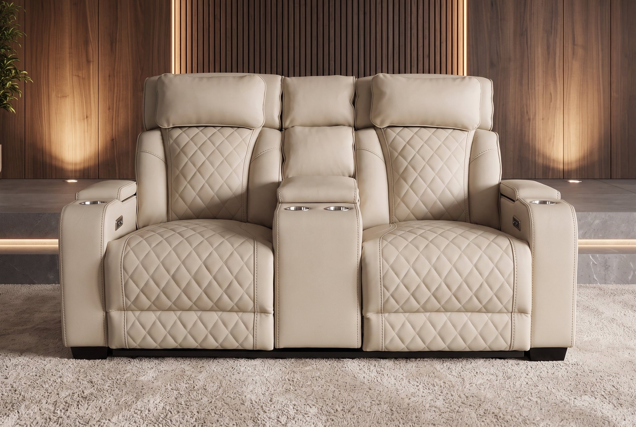 Céleste – Beige similicuir – vue 3