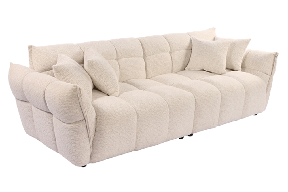 Orlena – Beige bouclé tweed