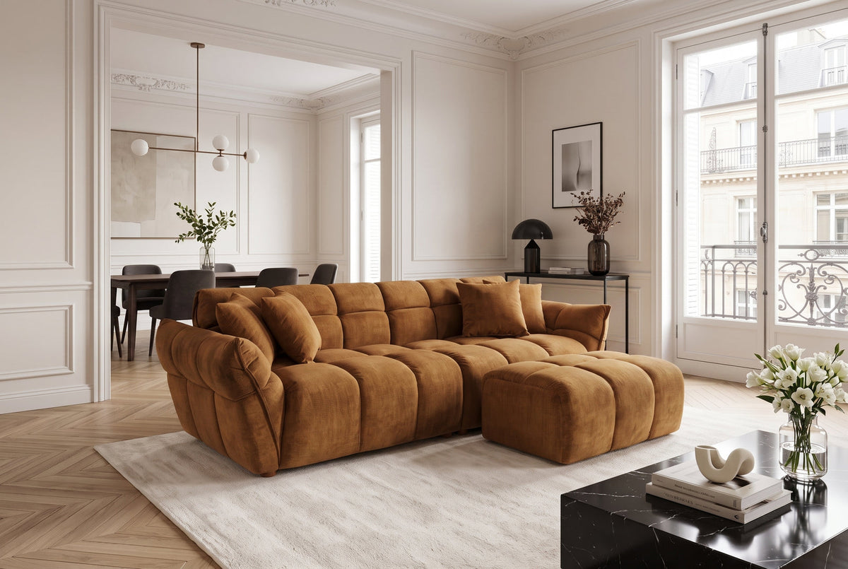 Canapé CLOUD 260 cm – Jaune moutarde velours
