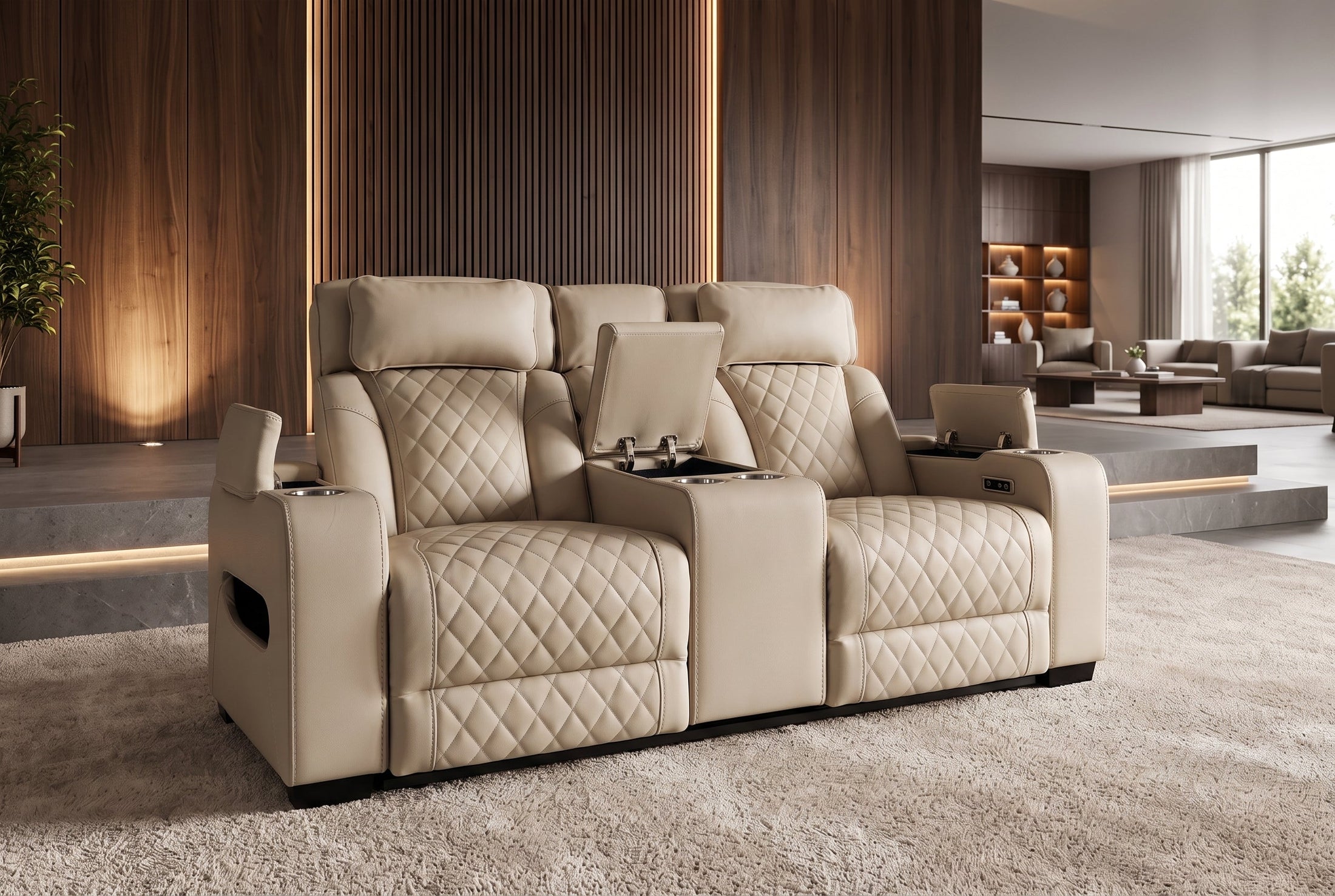 Céleste – Beige similicuir – vue 5
