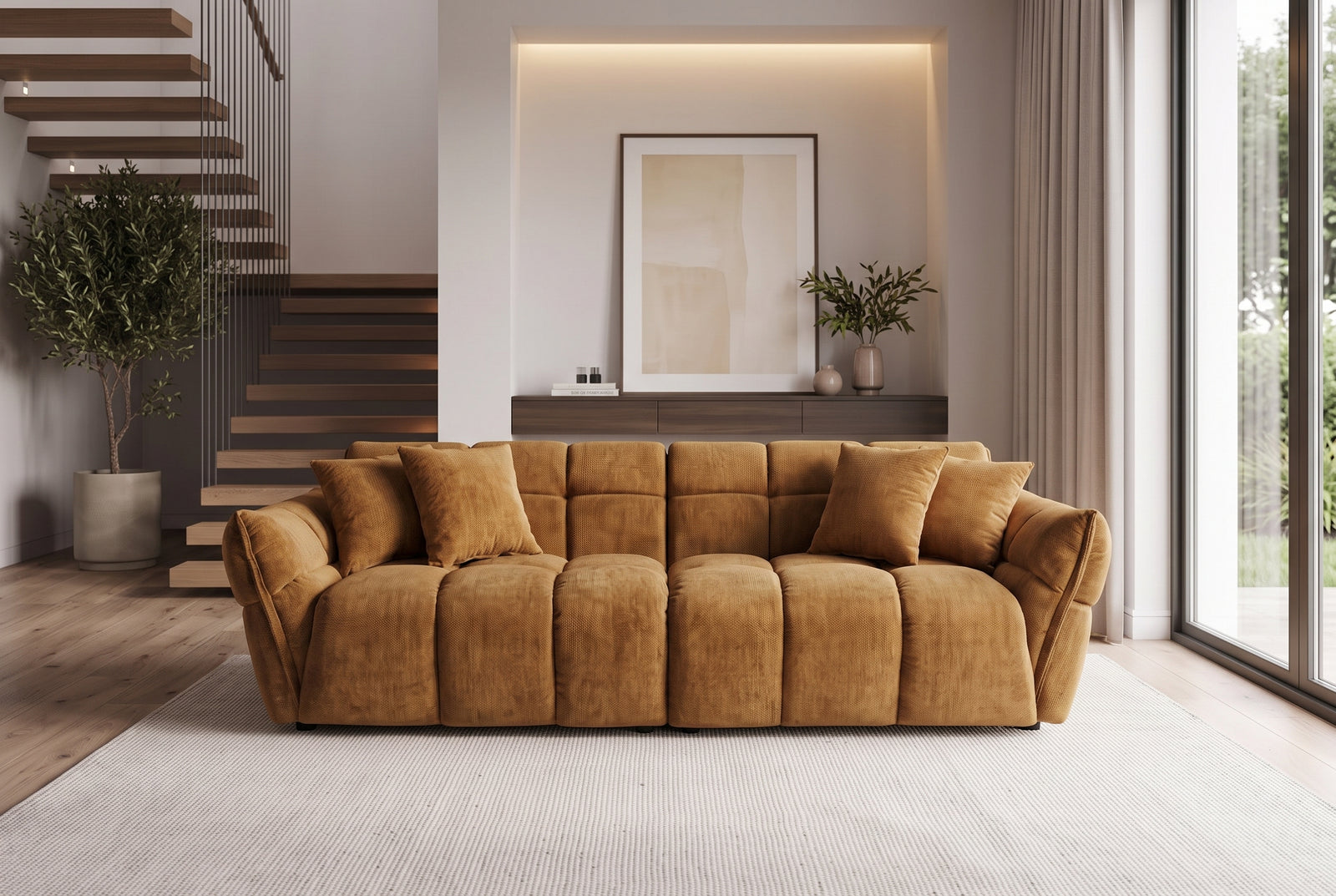 Canapé CLOUD 260 cm – Jaune moutarde velours