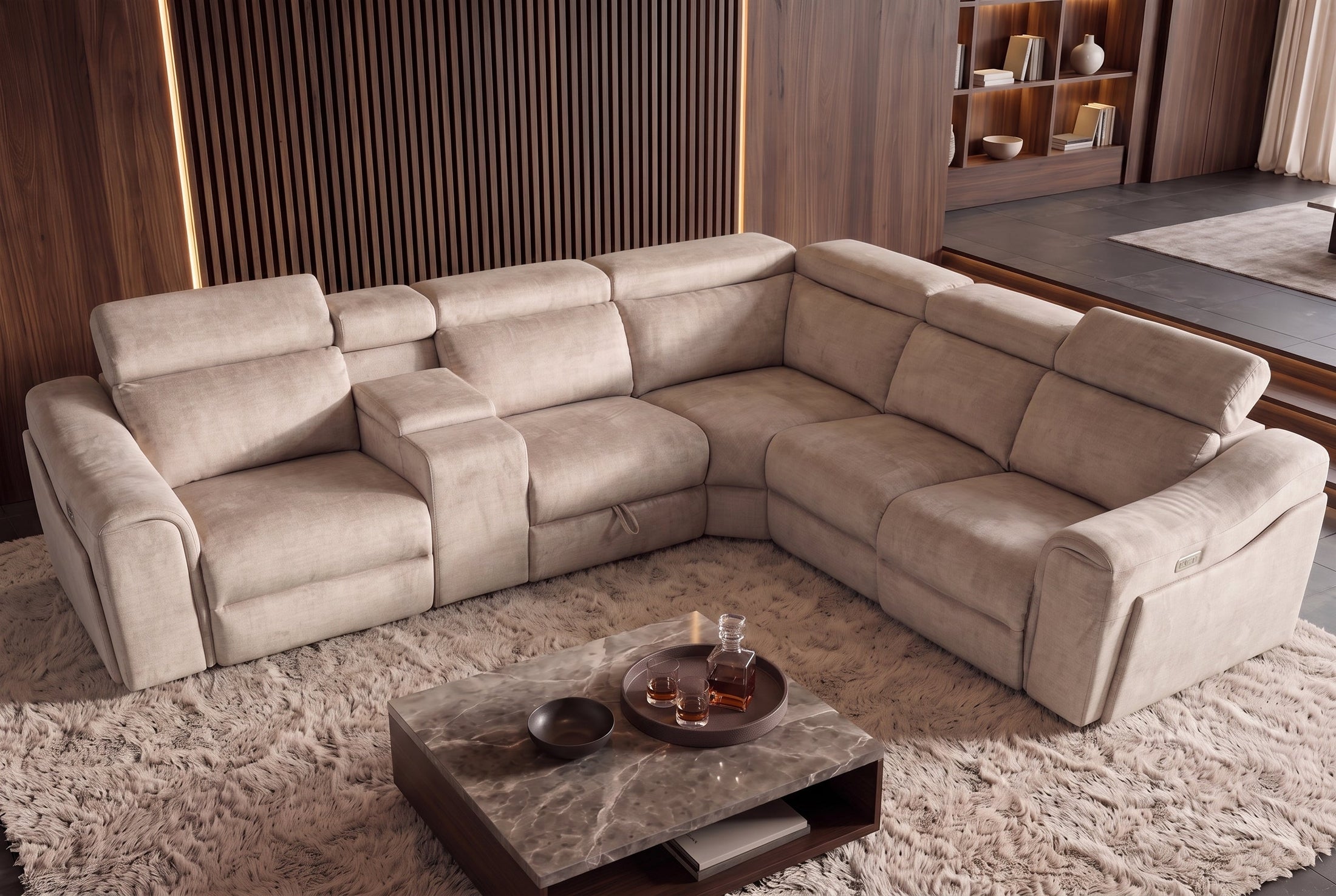 Sienna – Beige velours – vue 3