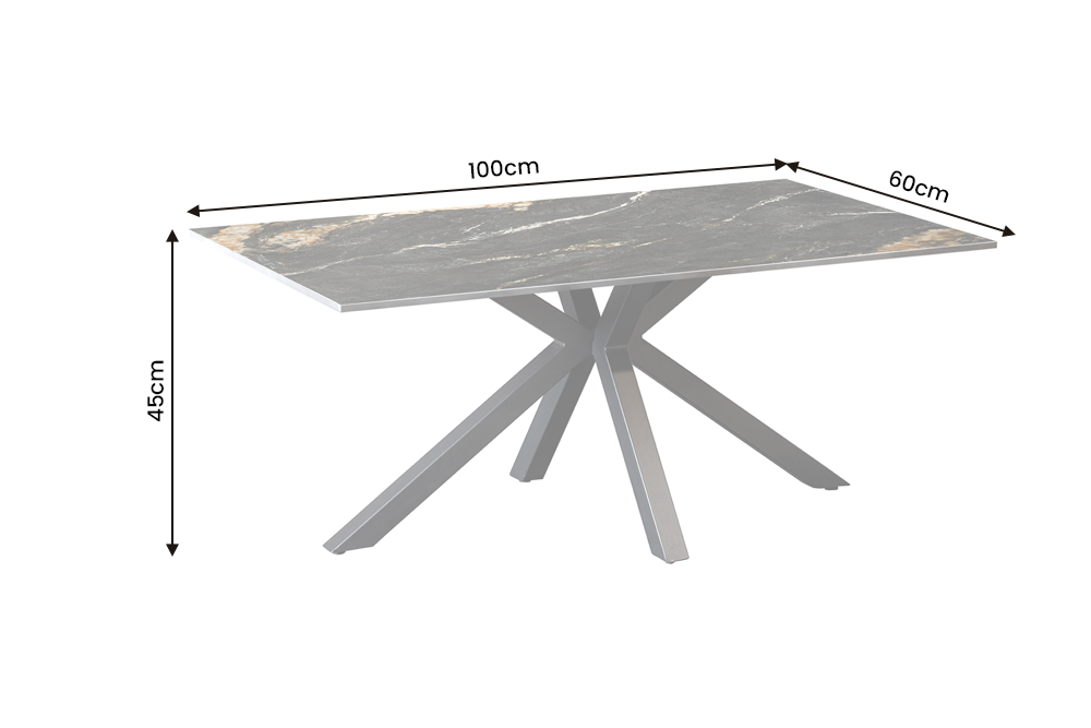 Table basse Astra – Noir, or & sable