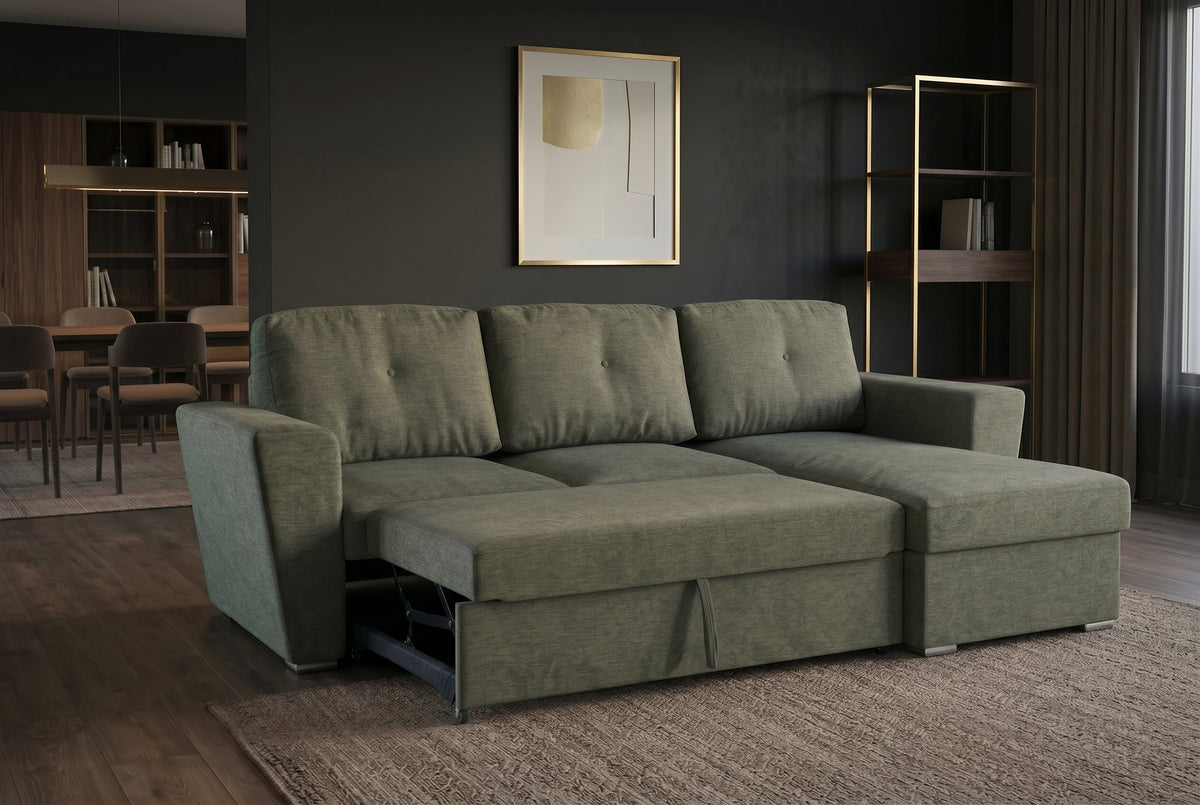 Livana – Vert tissu texturé – vue 7