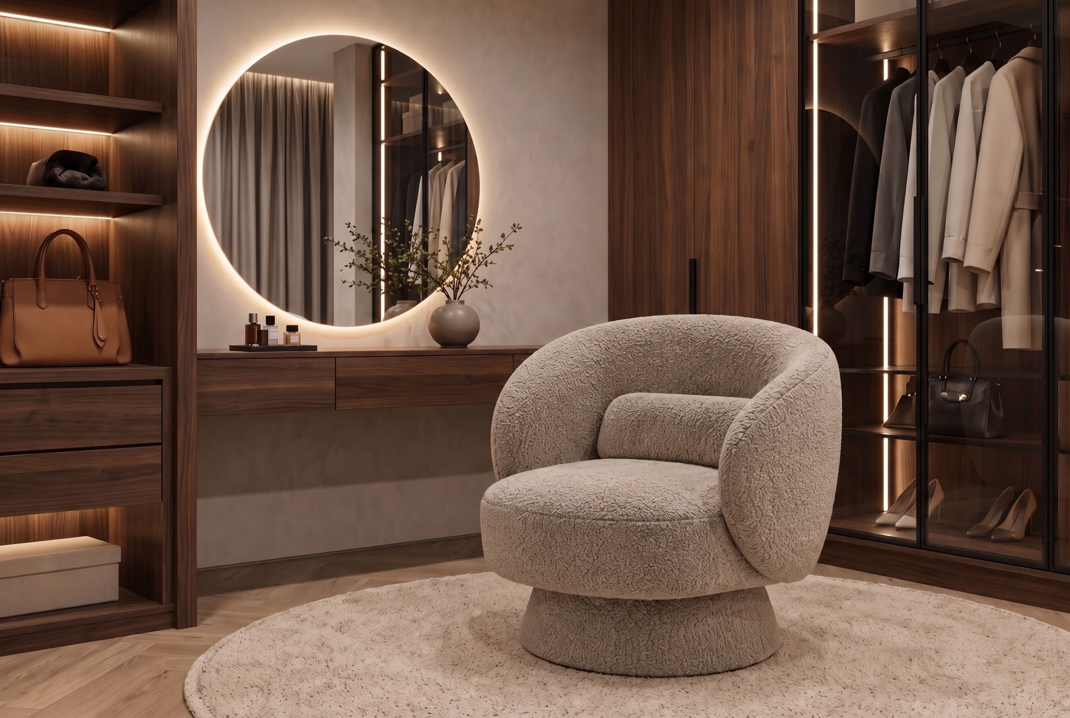 Ariane – Taupe bouclé – vue 3