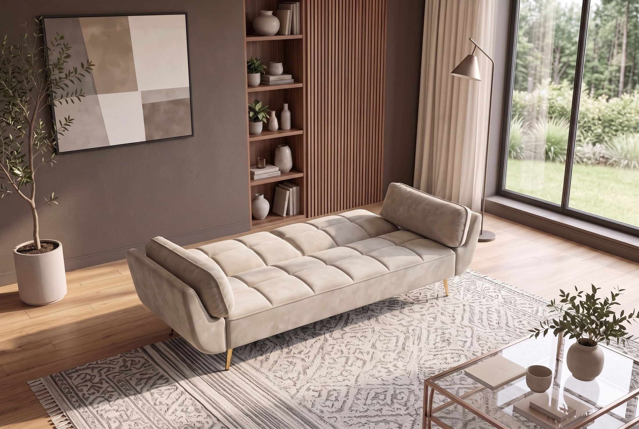 Avéna – Champagne beige velours – vue 3