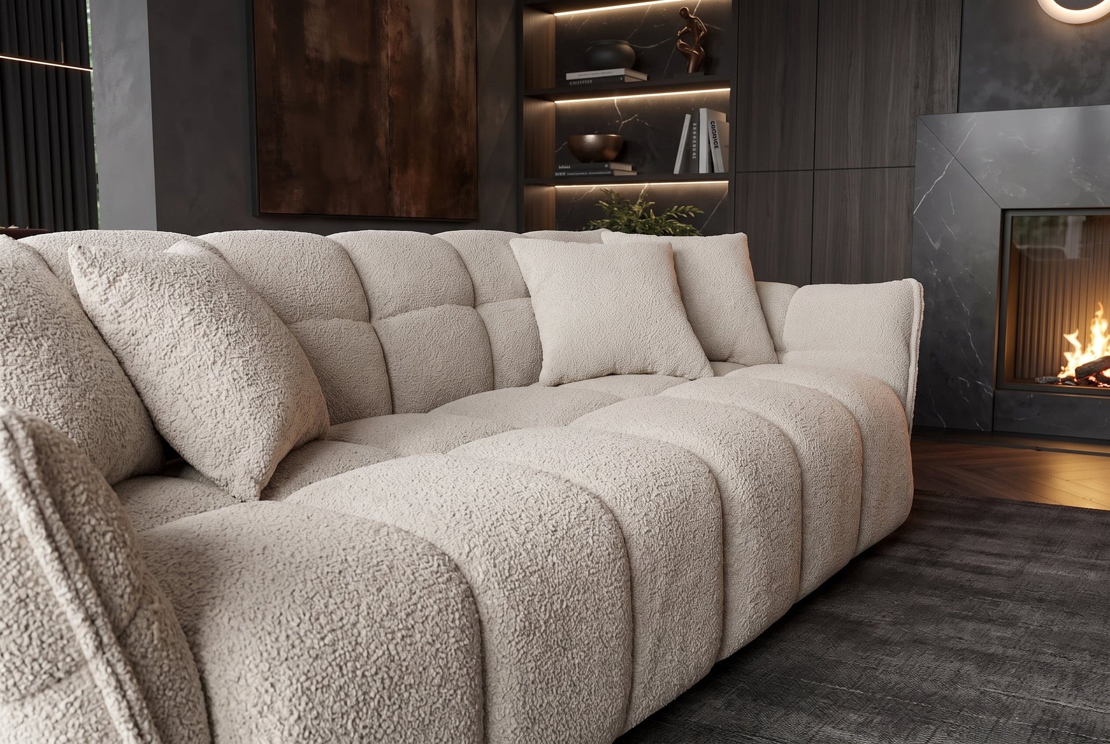Orlena – Champagne greige bouclé – vue 7