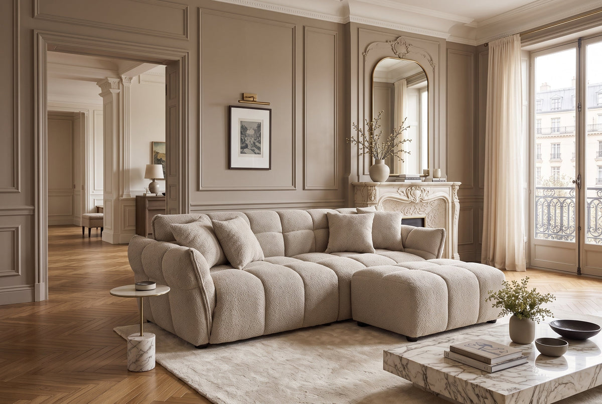 Orlena – Champagne greige bouclé – vue 3
