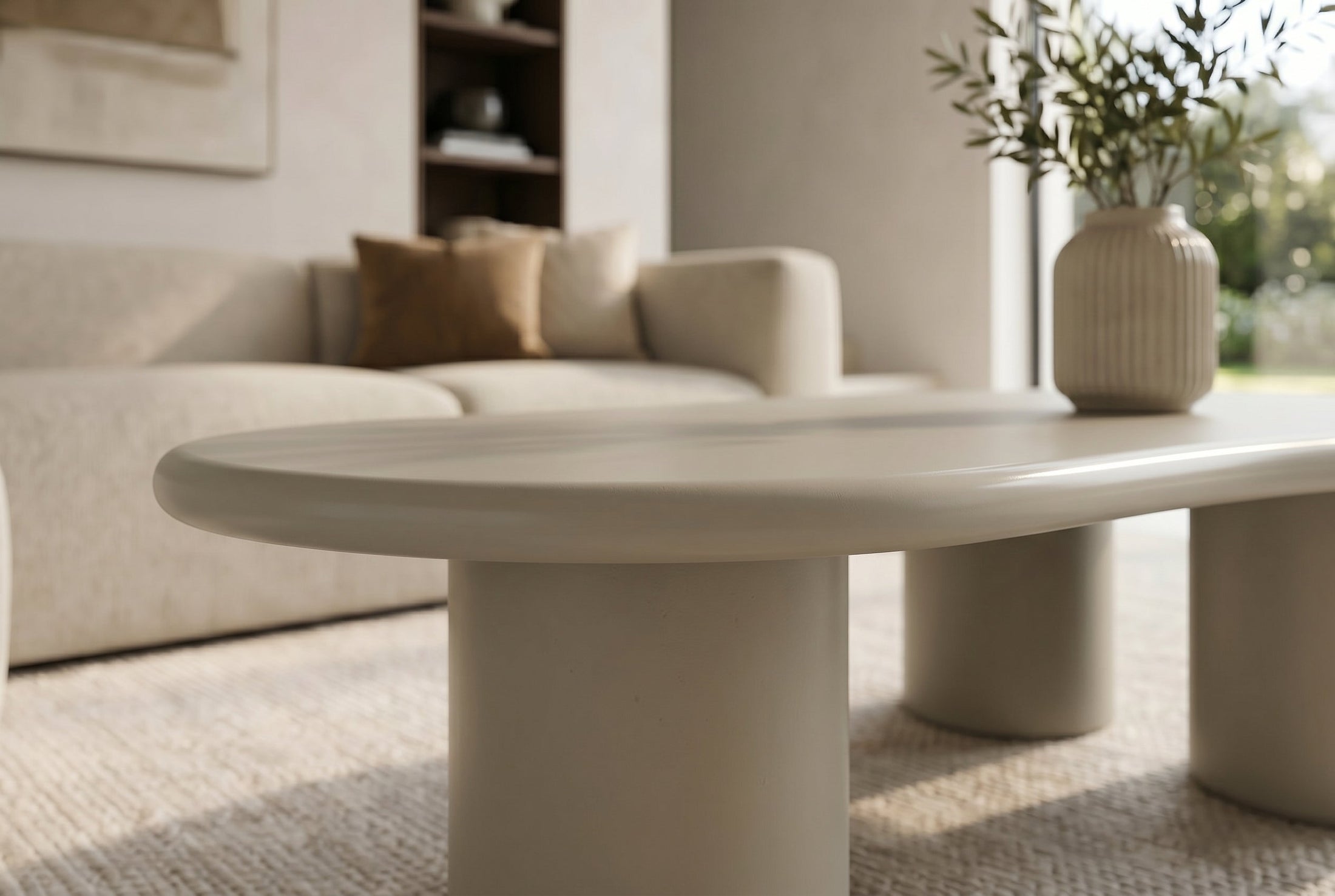 Table basse Onda – Grège & beige