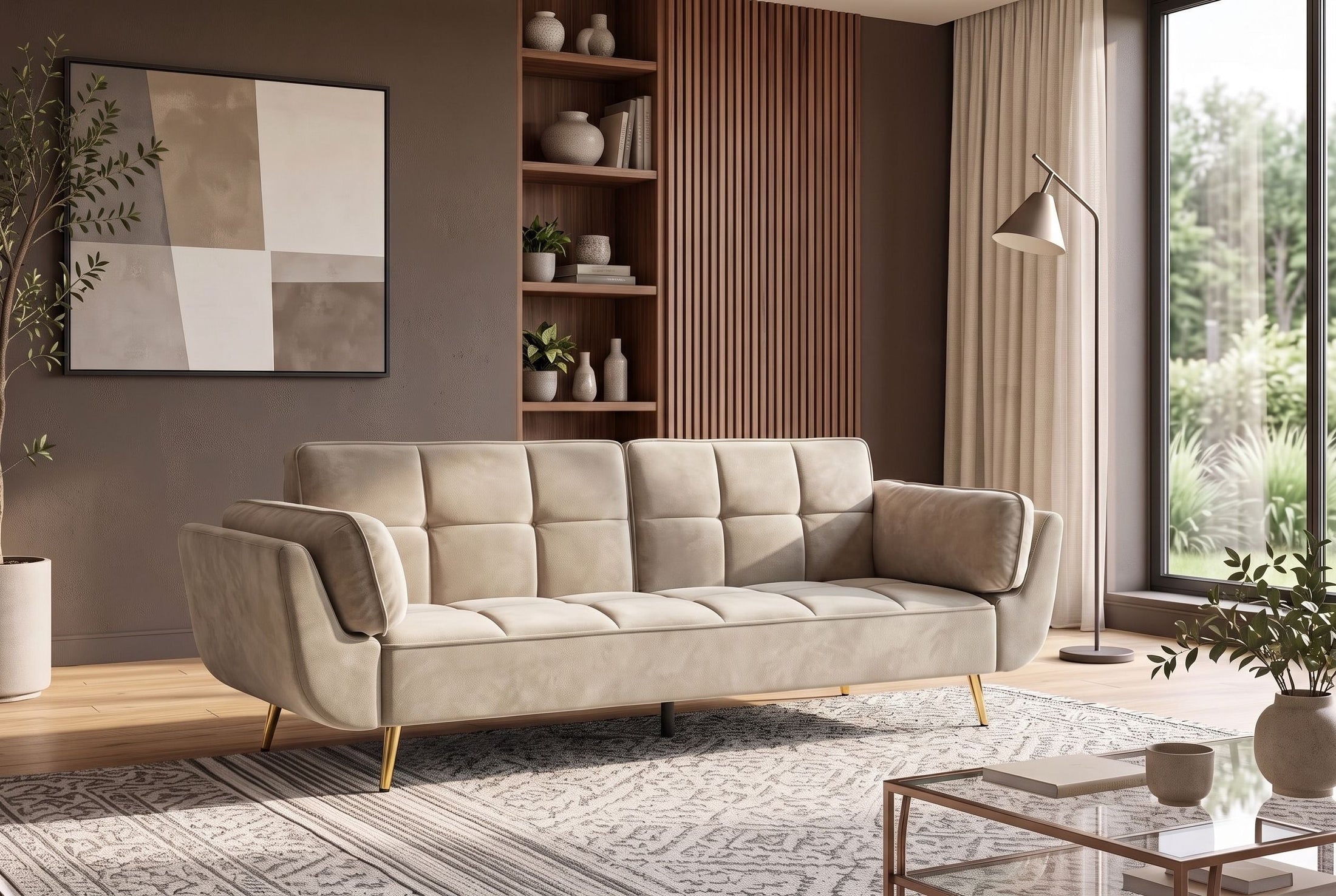 Avéna – Champagne beige velours – vue 2