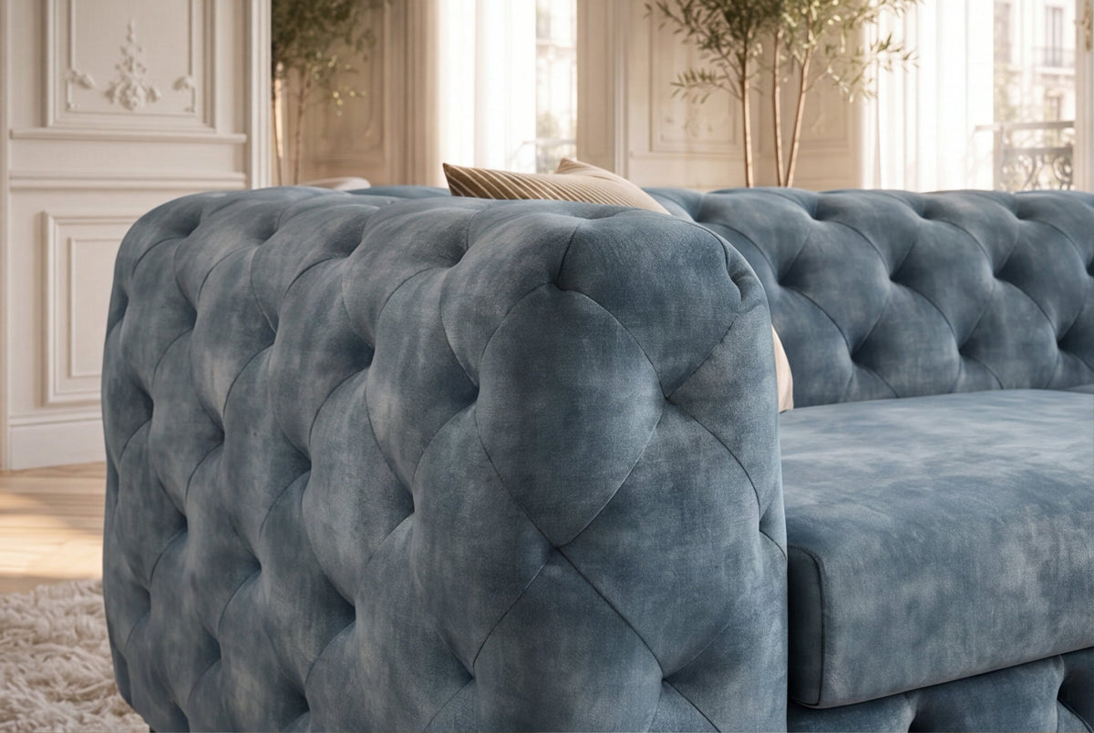 Calista – Bleu pétrole velours – vue 6