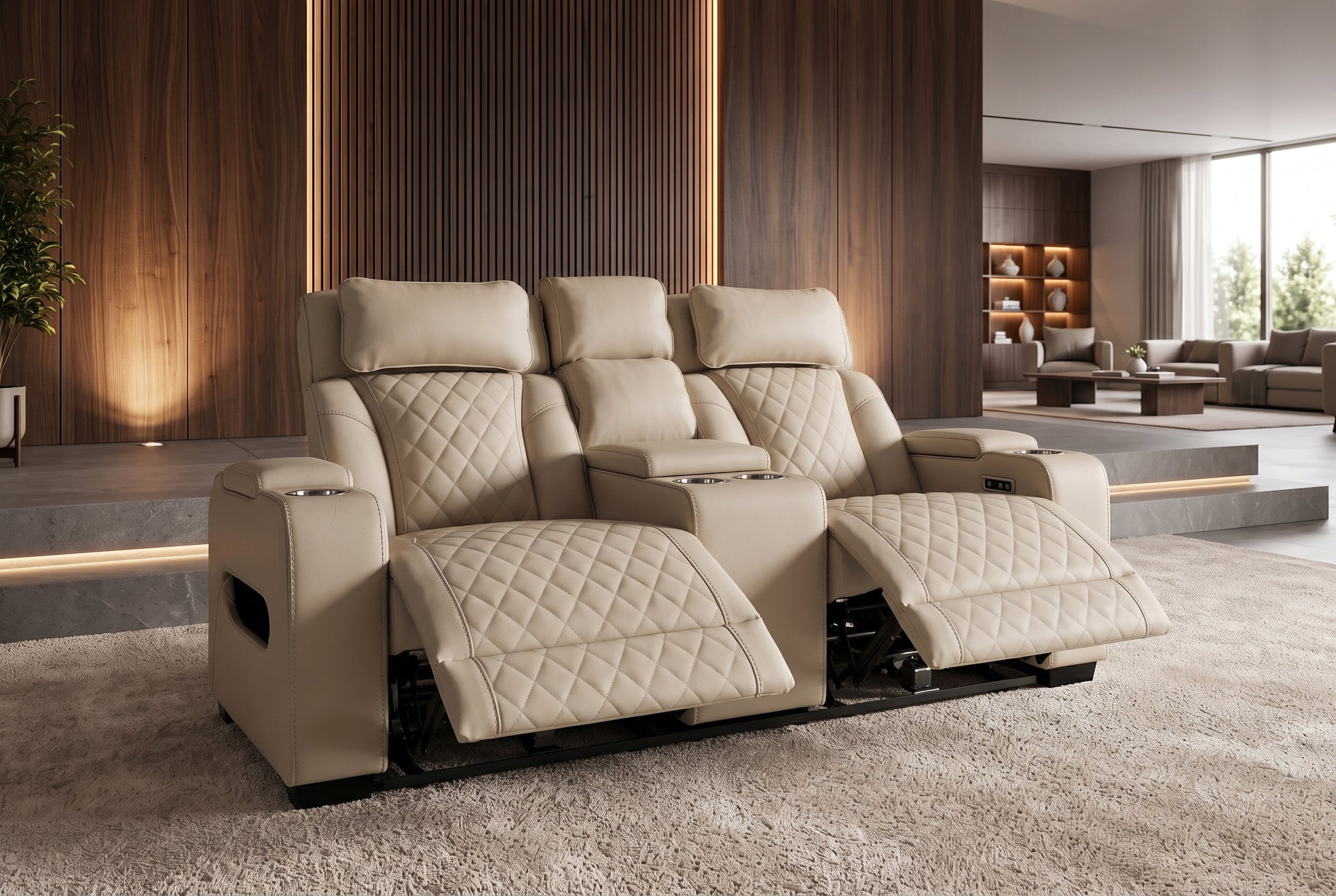 Céleste – Beige similicuir – vue 6