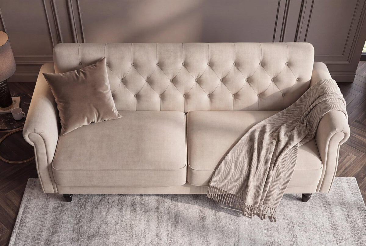 Elara – Champagne beige velours – vue 5