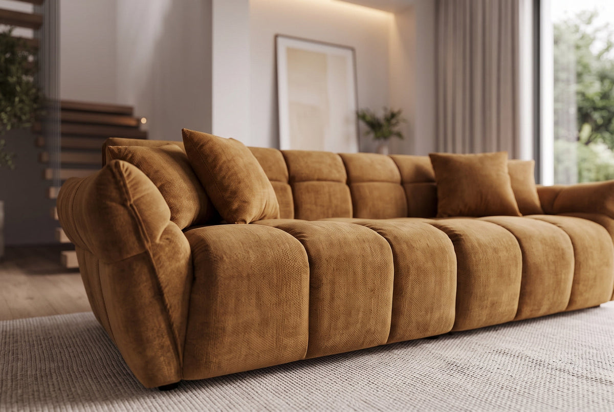 Canapé CLOUD 260 cm – Jaune moutarde velours