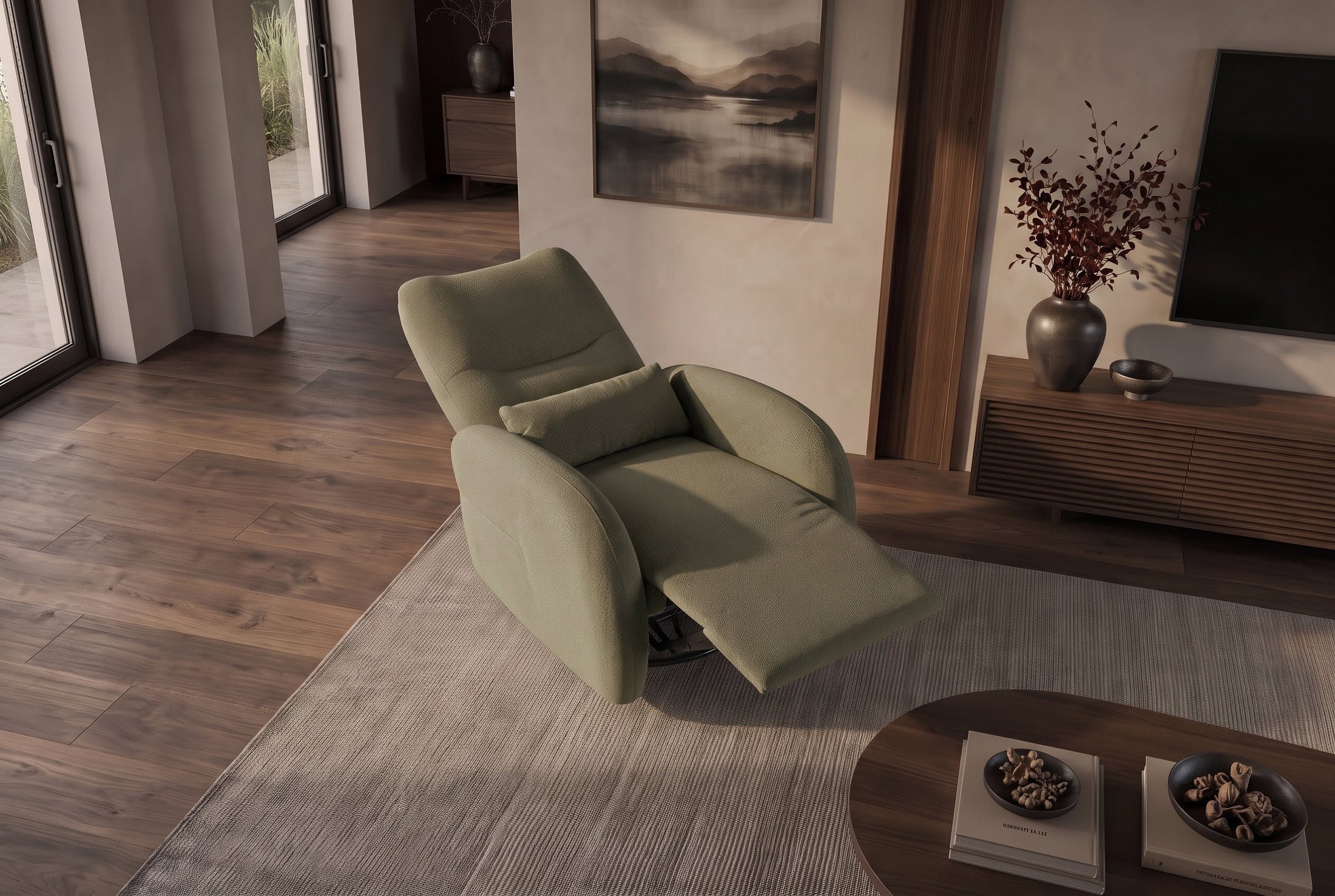 Amaya – Vert tissu texturé – vue 4